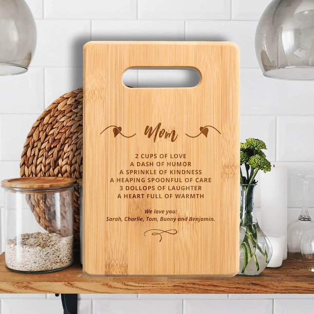 Special Recipe Mom Grandma Custom Mother's Gift Engraved Cutting Board (mom cutting board grandma mothers day gift personalized custom special recipe unique)