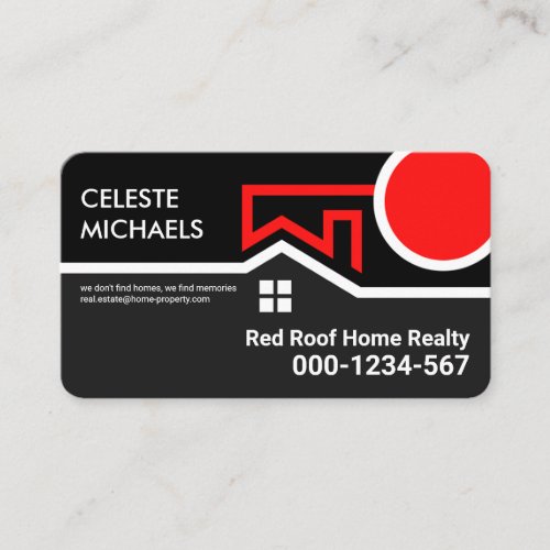 Special Red Rooftop Sun Realty Border Business Card