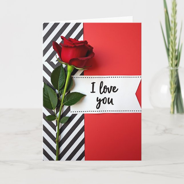 Special Red Rose I Love You Card (Front)