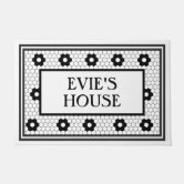 Classic Black and White Vintage Tile Design Doormat