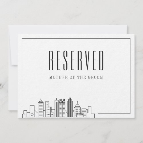 Special Reserved Seat  Atlanta Wedding  Invitation