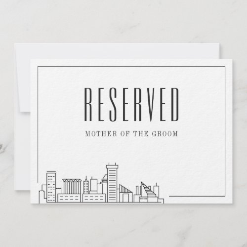 Special Reserved Seat  Baltimore Wedding  Invitation