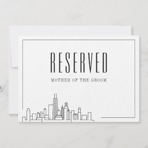 Special Reserved Seat  Chicago Illinois Wedding  Invitation