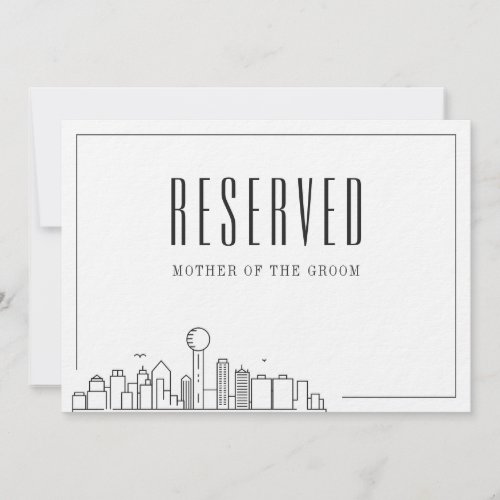 Special Reserved Seat  Dallas Wedding  Invitation