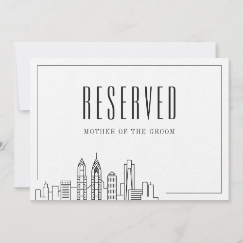 Special Reserved Seat  Philadelphia Wedding  Invitation