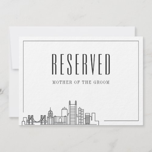Special Reserved Seat  Pittsburgh Wedding  Invitation