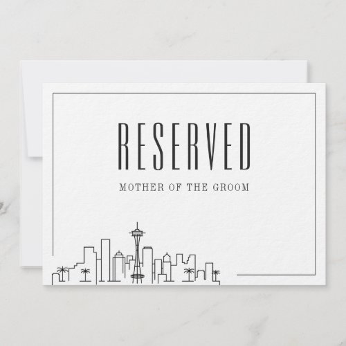 Special Reserved Seat  Seattle Wedding  Invitation