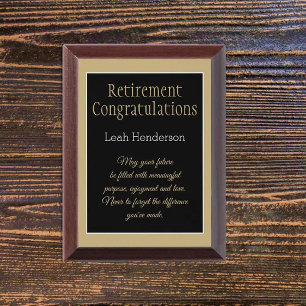 Special retirement award plaque