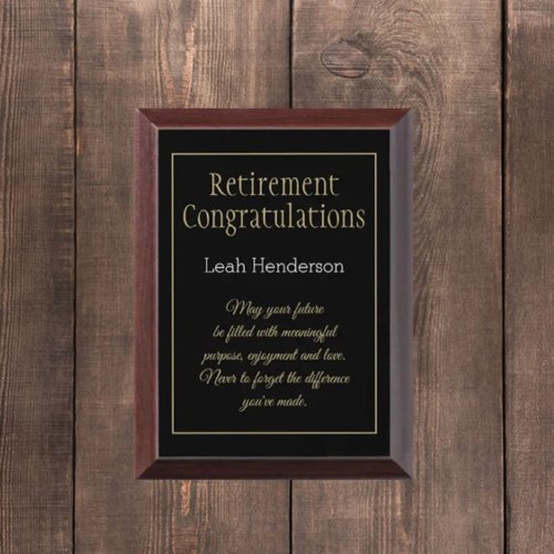 special retirement award plaque