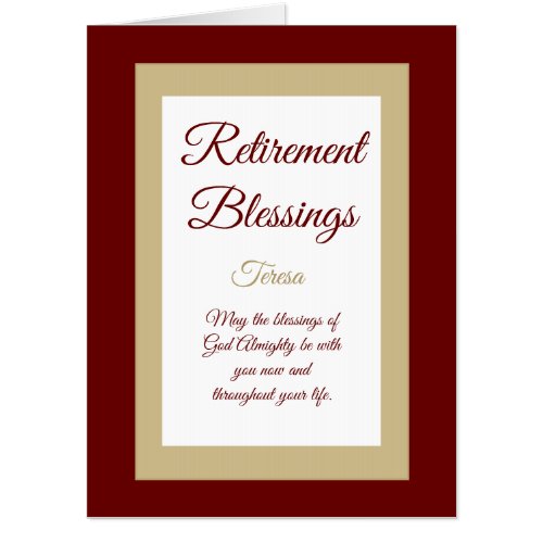Special Retirement blessings Big card
