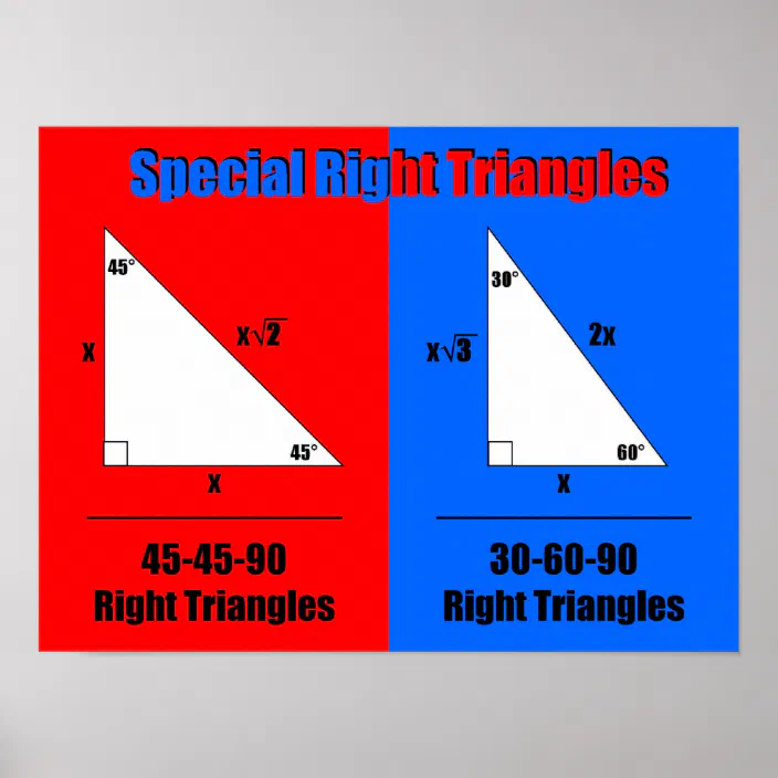 Special Right Triangles Poster Zazzle Com