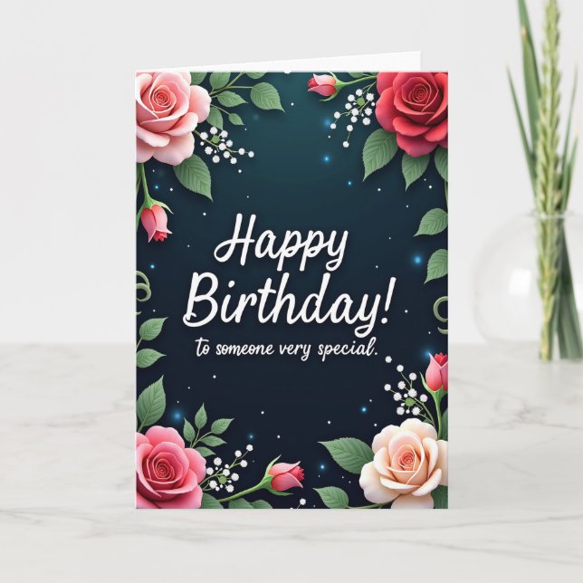 Special Rose Border Birthday Card (Front)