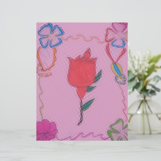 Special Rose Tile Art Graphic Design (Standing Front)