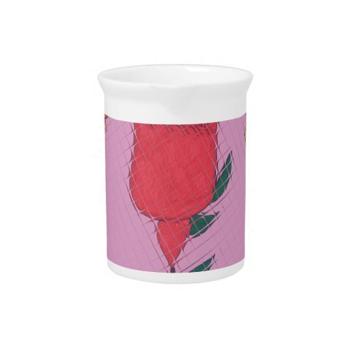 Special Rose Tile Art Graphic Design Beverage Pitcher