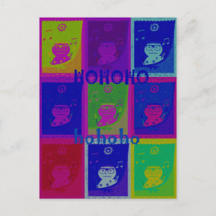 Special  Santa HoHoho Pop Art colors Holiday Postcard