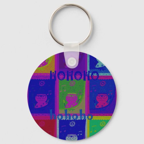 Special  Santa HoHoho Pop Art colors Keychain