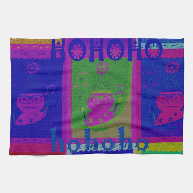 Special  Santa HoHoho Pop Art colors Kitchen Towel (Horizontal)
