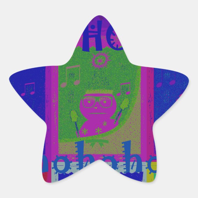 Special  Santa HoHoho Pop Art colors Star Sticker (Front)