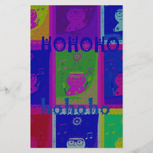 Special  Santa HoHoho Pop Art colors Stationery (Front)