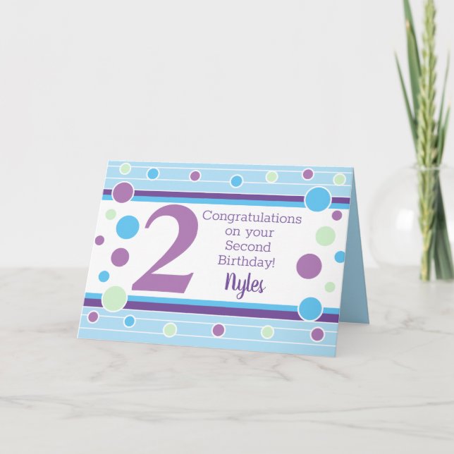 Special Second Birthday Personalized Card! Card (Front)