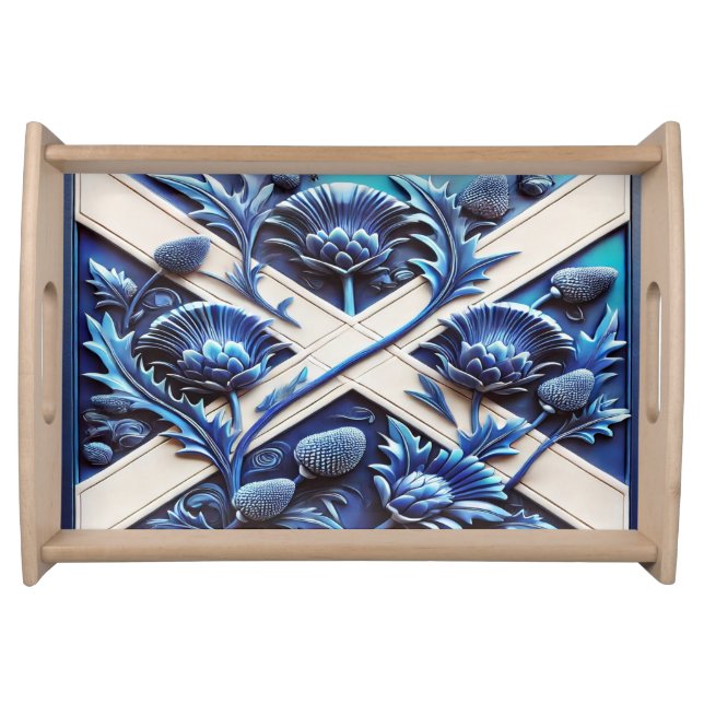 Special serving tray with Scottish Thistles (Front)