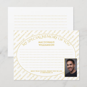 SPECIAL SHARE MEMORY OF YOU Photo Mourners Card