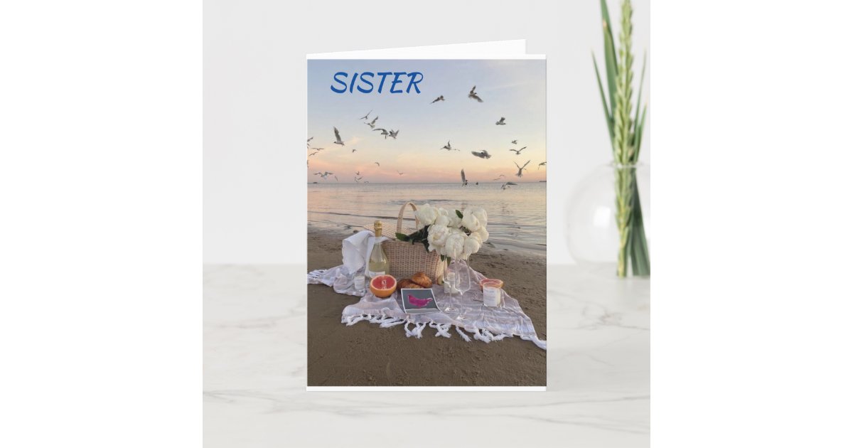 Special Sister Birthday Beach Greetings Card Zazzle