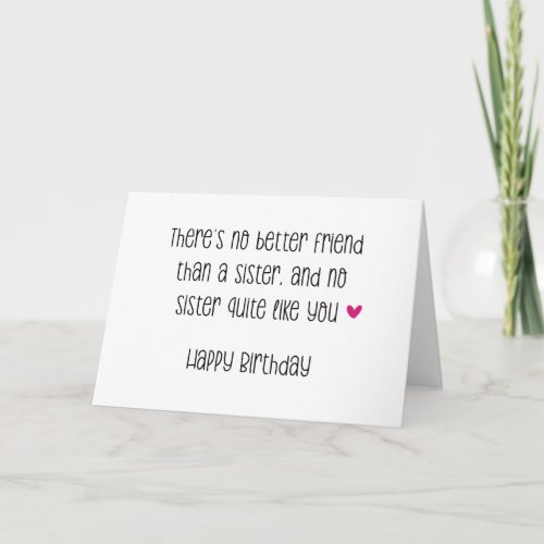 Special Sister Birthday Card