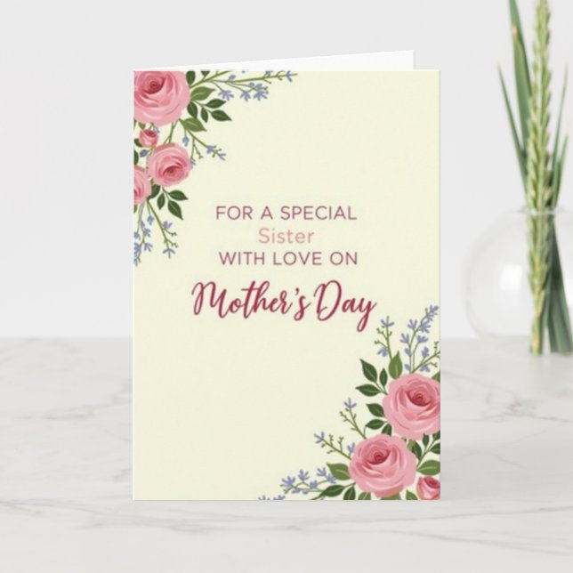 Special Sister Love Mothers Day Card (Front)