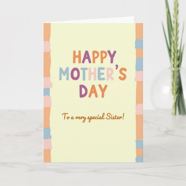 Special Sister Mothers Day Card (Front)