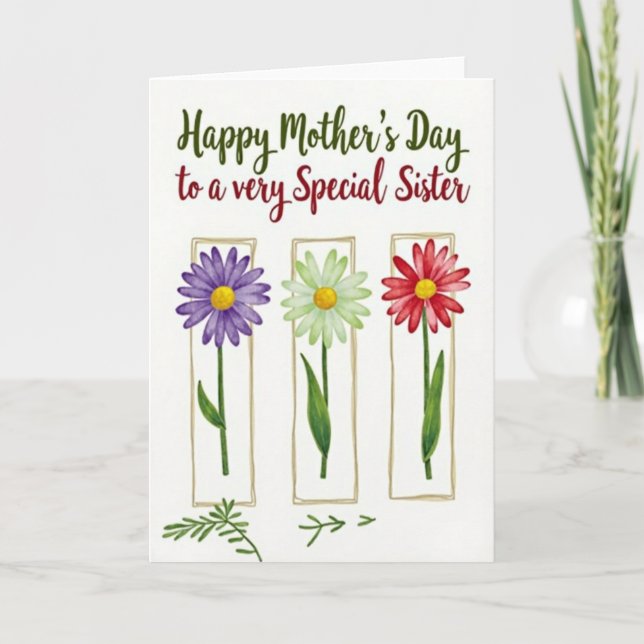 Special Sisters Day Watercolor Card (Front)