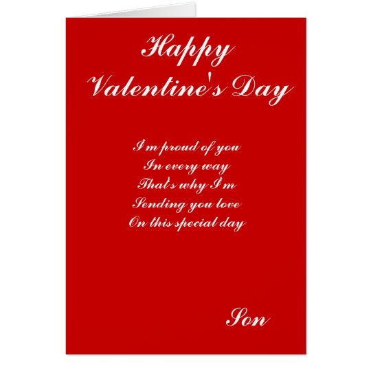 Special son on valentine's day card | Zazzle.com