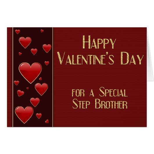 Special Step Brother Masculine Valentine Card (Front Horizontal)