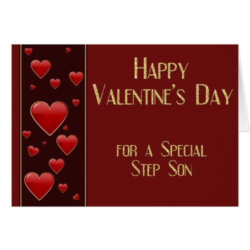 Special Step Son Masculine Valentine Card