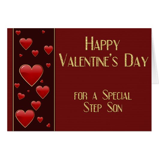 Special Step Son Masculine Valentine Card (Front Horizontal)