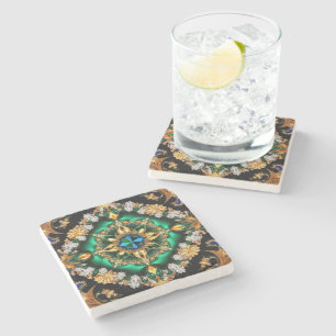 Special stone coaster with Brazilian Colors