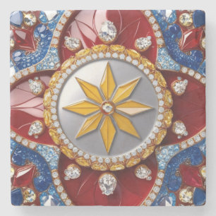 Special stone coaster with Colombian Colors