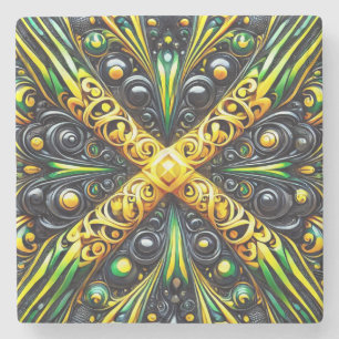 Special stone coaster with Jamaican Colors