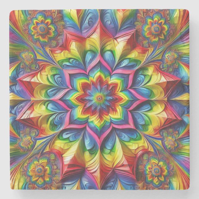 Special stone coaster with LGBTQ Colors (Front)