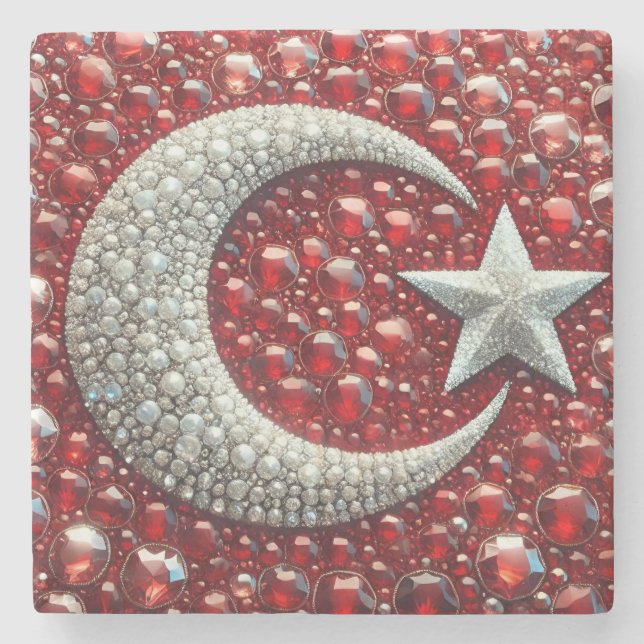 Special stone coaster with Turkish Colors (Front)