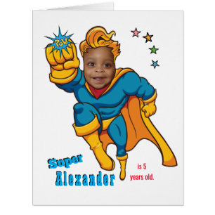 Special Superhero Amazing Flying Photo Birthday  Cards