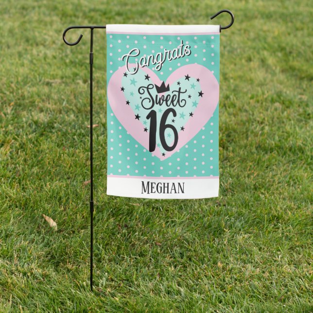 Special Sweet 16 Birthday  Garden Flag (In SItu)