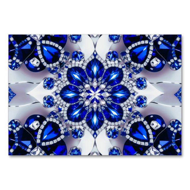 Special table card with Blue White Colors (Front)