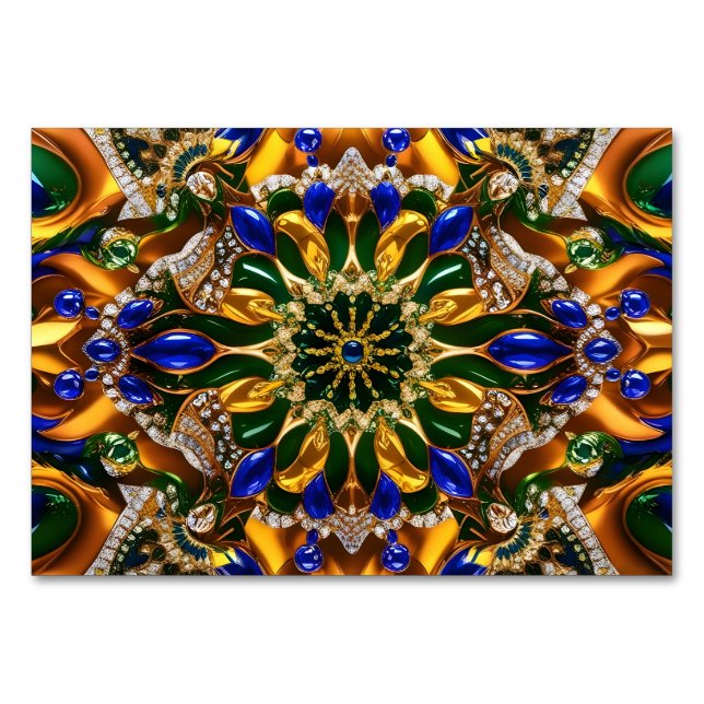 Special table card with Brazil Colors (Front)