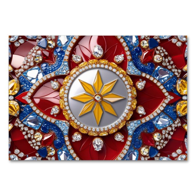 Special table card with Colombian Colors (Front)