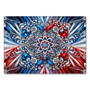 Special table card with French Colors