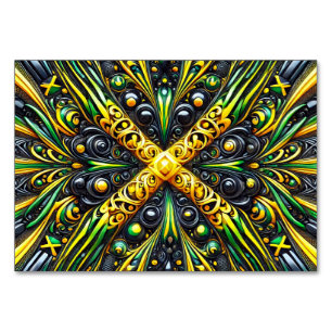 Special table card with Jamaican Colors