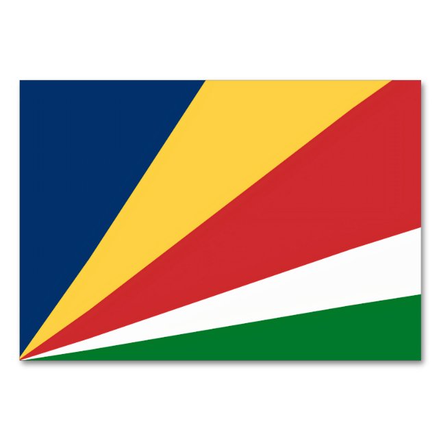 Special table card with Seychelles Colors (Front)