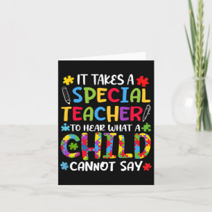 Special Teacher To Hear Child Autism Awareness Aut Card