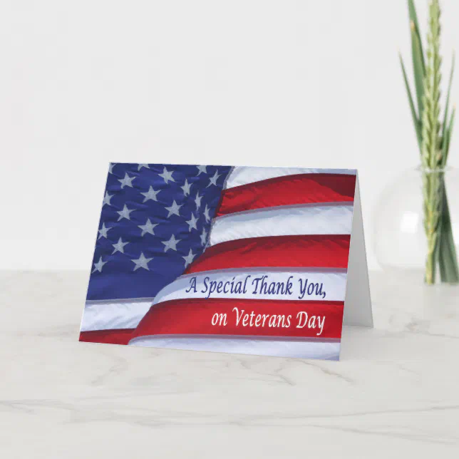 Special Thank you on Veterans Day Greeting Card | Zazzle